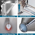 Stainless Steel Pancake Batter Dispenser with Squeeze Handle and Multi-Nozzle, for Pancakes, Cupcakes, and Baked Goods. 20 oz