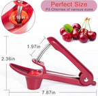 Cherry Pitter Tool,Cherry Pitter Cherry Stone Remover Tool for Making Cherry Jam Cherries Corer Pitter Tool，Cherry & Olive Pitter with Space-Saving Lock Design,Cherries Corer Pitter Tool, Red