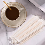 500pcs Bamboo Coffee Stirrers Individually Wrapped, 5.5 Inch Disposable Wood Swizzle Stick Beverage Mixer, Eco Friendly Long Wood Stir Sticks for Mixing Cocktail Hot Chocolate Drinking Tea