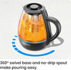 Chefman Electric Kettle with Tea Infuser, 1L 1500W, Removable Lid for Easy Cleaning, Boil-Dry Protection, Stainless Steel Filter, BPA Free, Auto Shut Off Hot Water Boiler, Small Electric Tea Kettle