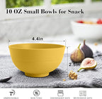 Wrova wheat straw icecream bowls 10oz set of 8 - Unbreakable Dessert Bowls Freezer Safe - Small Bowls for Yogurt,Snack and Fruits. Yellow