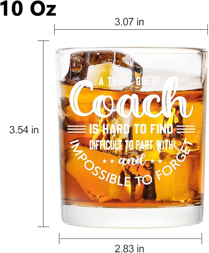 Futtumy Great Coach Whiskey Glass, Coach Gifts for Men, Basketball Coach Gifts, Baseball Soccer Softball Volleyball Gift for Graduation Competition Christmas Birthday