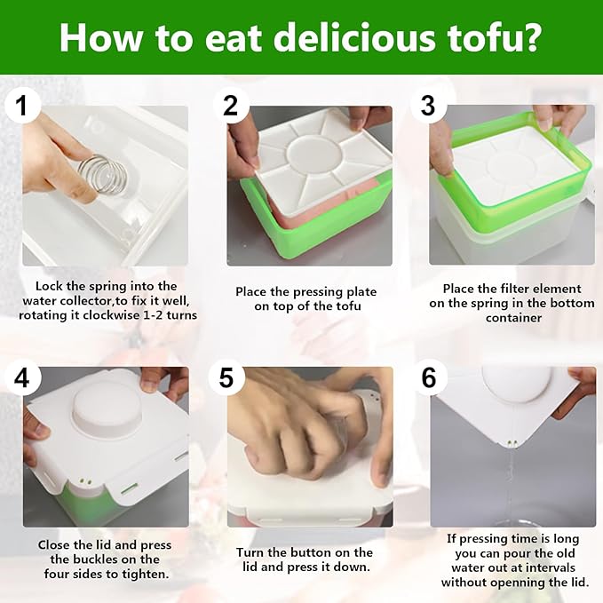 Tofu Press,Adjustable Tofu Press for All Kinds of Tofu and Cheese,Easily Remove Water from Silken/Firm/Extra Firm Tofu,Dishwasher Safe & BPA-Free,Elevate Your Dishes
