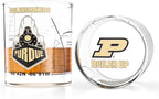 Greenline Goods – University of Purdue Boilermakers College Whiskey Glasses (Set of 2), 10 oz – Full-Color Logo + Campus Map