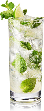 True Highball Glasses, Tall Glass Tumbler for Cocktails, Mojito Iced Tea Juices, Soda Water Drinking Cups, Kitchen Glassware, Home Bar, 11 oz Set of 4