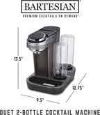 Bartesian Duet Cocktail Machine and Margarita Maker - Compact Home Bartender Mixologist Drink Mixer with 2 Glass Spirit Bottles - Automatic Machine Creates Premium Cocktails and Mocktails in Seconds
