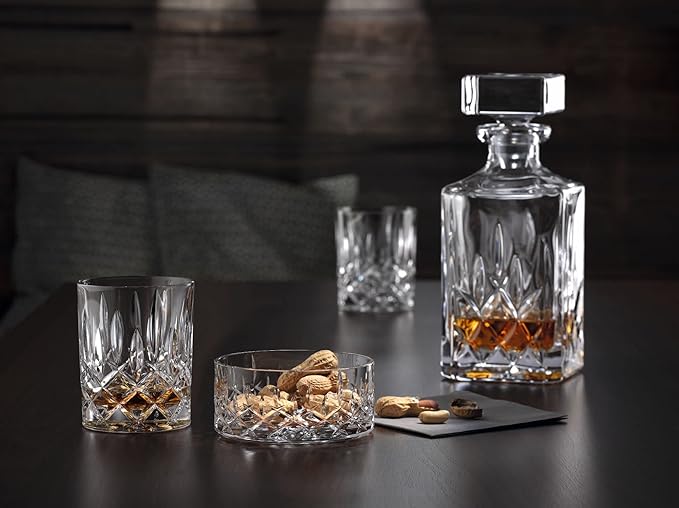 Nachtmann Noblesse Collection Whiskey Glass, Set of 4 Crystal Clear Glasses, 4-Inch Tumbler for Scotch, Cocktail, Liquor, or Bourbon, 10-Ounce, dishwasher safe