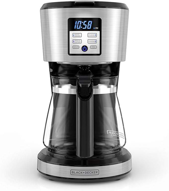 BLACK+DECKER 12-Cup Coffeemaker, Programmable, Exclusive VORTEXTM Technology, CM1331S-1