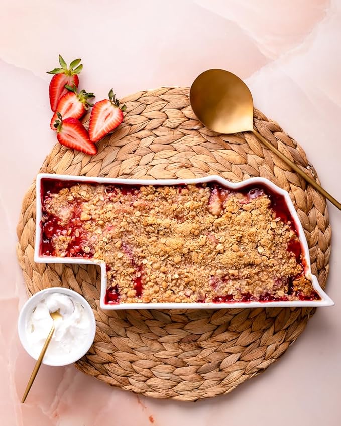 Nebraska Shaped Baking Dish Serving Platter or Decorative Tray Charming Porcelain Bakeware Oven Microwave and Dishwasher Safe