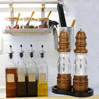 Black Salt and Pepper Mill Tray, Pepper Grinder Wood Rest, Work Surface and Dining Table Protector (Pepper mill not included)