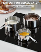 Cooks Standard Stainless Steel Butter Warmer 0.29 QT, Multi-Ply Clad Small Sauce Pan, 270ml Mini Butter Chocolate Milk Melting Pot with Pour Spout Cooking Pot ideal for Chefs, Baristas