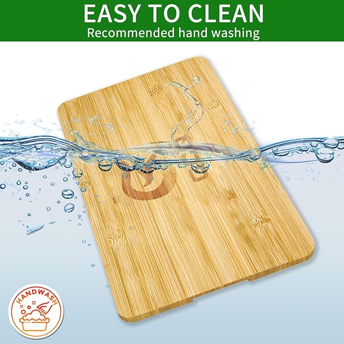 GCQ Bamboo Cutting Board for Panasonic NB-G110P FlashXpress Toaster Oven, Durable Cutting Boards With Heat Resistant Non-Skid Silicone Feet& Built-in Handles, and Space-Saving Design