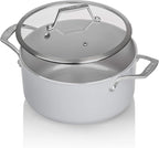 TECHEF - CeraTerra Collection, 5-quart Ceramic Nonstick Soup Pot with Glass Lid (PFAS, PTFE, and PFOA Free), Made in Korea (5-quart)