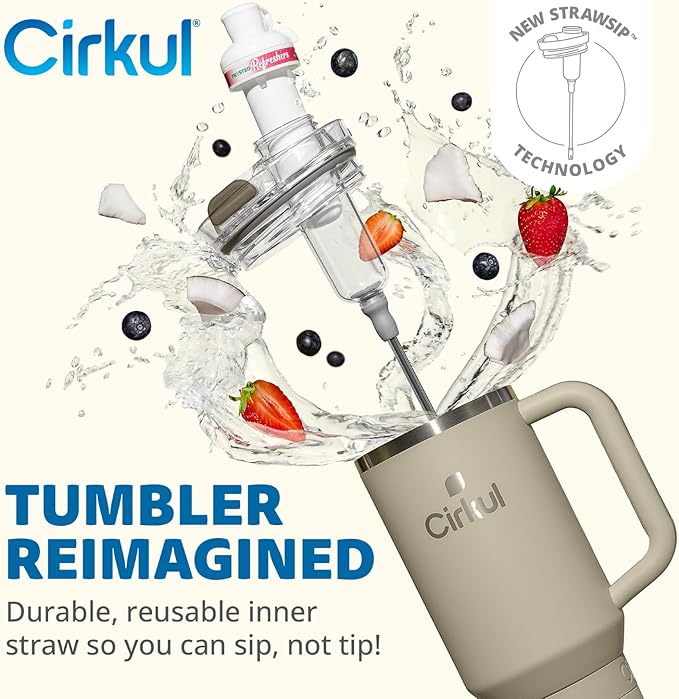 Cirkul 40oz Stainless Steel Insulated Tumbler Bundle in Ranger- Includes Flavor Cartridge Drink Mix Variety Pack, Zero Calories, No Sugar