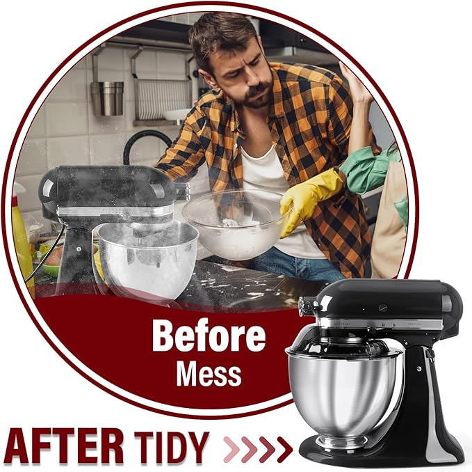 Pouring Shield for KitchenAid Tilt Head 4.5-5QT Stainless Steel (Only),Safety Pouring Shield,Splatter Guard for kitchenaid mixer bowl,Kitchen Aid Stand Mixers (Transparent Black, for 4.5-5 QT)