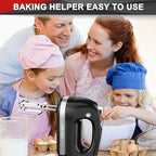 Lord Eagle Hand Mixer Electric 400W, 5 Speed handheld Mixer, 5 Stainless Steel Accessories for Baking Cake Egg Cream Food Beater, Turbo Boost/Self-Control Speed + Eject Button
