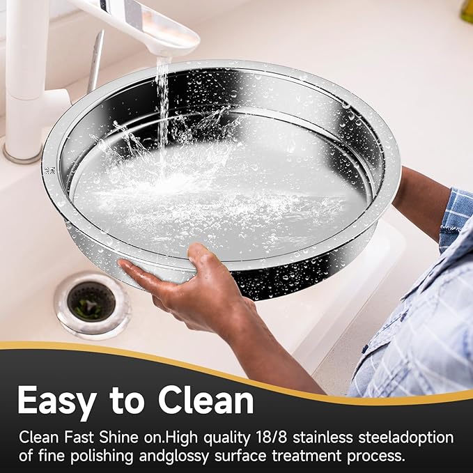 Chafing Dishes for Buffet, 6QT Round Stainless Steel Chafing Dish with Transparent Hydraulic Lid, 304 Food Pan, Buffet Warmer for Parties and Events (Wood Color)