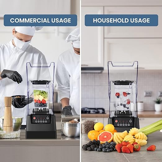 SYBO Commercial Professional Blender With Quiet Shield, Self-Cleaning, Dishwasher safe, Heavy-Duty 1400W High-Speed 28000RPM, 48oz/1.5pt, for Juice, Ice Shakes, Smoothies