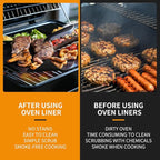 2 Pack Large 17"x 25" Oven Liners for Bottom of Electric Gas Oven Reusable,Thick Heavy Duty Nonstick Teflon Oven Mat, Heat Resistant Grill Mats Outdoor, Easy to Clean Gas Stove Liners