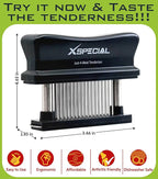 Meat Tenderizer Tool 48 Blades Stainless Steel - Kitchen Cooking Gadgets Tools with Ultra Sharp Needle That Makes Steak & Chicken Tender - No More Hammer, Meat Pounder Or Mallet