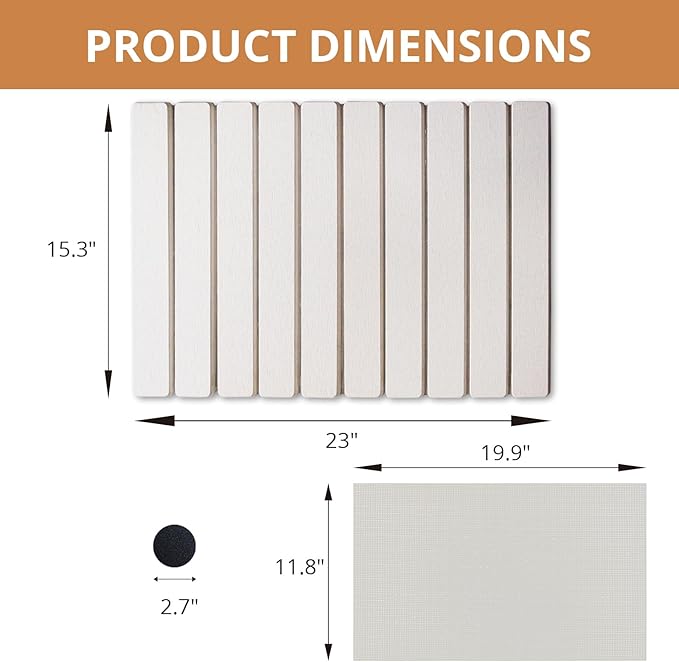 Large Stone Dish Drying Mat for Kitchen Counter, 24"×16" Quick Dry Collapsible Diatomaceous Earth Mat – Super Absorbent Foldable Drying Pad for Dishes (White, 23.2" x 15.4")