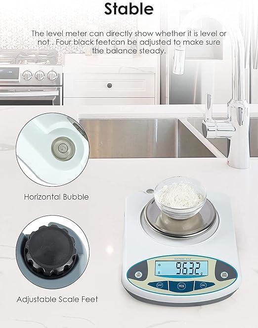 CGOLDENWALL Precision Lab Scale 3000g X 0.01g Digital Analytical Balance Laboratory Balance Jewelry Scale Scientific Scale 0.01g Accuracy 110V (3000g, 0.01g)