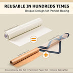 Silicone Baking Mat Roll - Best German Silicone - Non-slip Silicone Pastry Mat, Non-Stick Reusable Air Fryer Linner, Counter Mat, Oven Liner, Freeze Dryer Mat - 12IN x 8FT