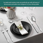 40 Piece Flatware Set, Service for 8, EIUBUIE Premium Stainless Steel Cutlery Set, Mirror Polished Silverware Sets with Pattern Handle, Modern Kitchen Eating Utensils Sets