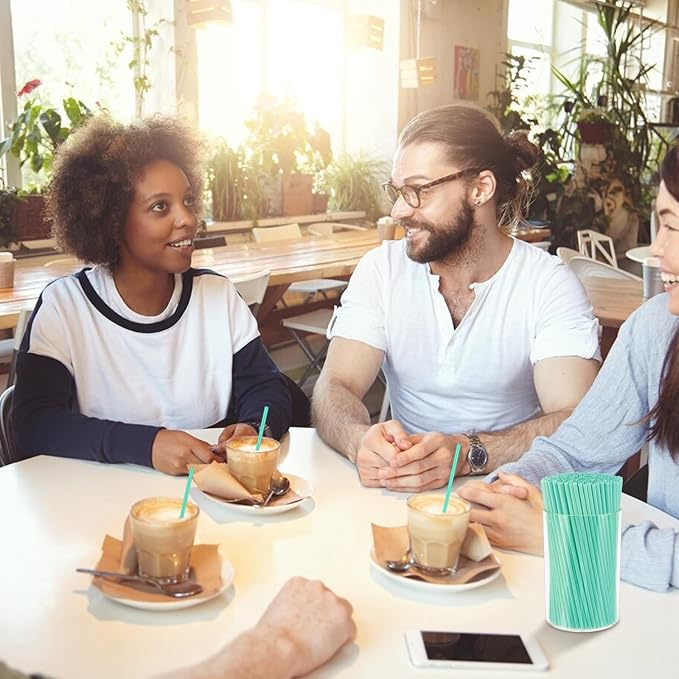 500 Pcs Blue Aqua Coffee Stir Sticks Set Mint Blue Cocktail Straws Coffee Stirrers Holder Acrylic Stir Stick Holder Bar Straws Drink Stirrers for Bar Tea Party Supplies Restaurant Decor 2.7 * 4 Inch