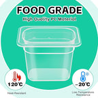 12 Pack Plastic Clear Food Pans with Lids, 1/9 Size 6'' Deep Commercial Stackable Polycarbonate Pans Hotel Food Storage Pan with 1 Pcs Spoon for Fruits Vegetables