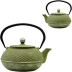 Cast Iron Teapot Tea Kettle with Stainless Steel Infuser for Stovetop Safe Coated with Enameled Interior Japanese Green Tetsubin for Loose Tea(30.4oz/900ml)