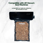 Vacuum Seal Rolls 11" x 25' 2 Pack (50 Feet Total) (Black and Clear) 5.5 Mil - BPA Free Commerical Grade Food Saver for Storage, Sous Vide, and Meal Prep Sealer Bag