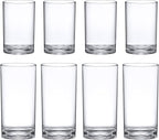 Amazing Abby - Probity - 10-Ounce and 16-Ounce Plastic Tumblers (Set of 8), Plastic Drinking Glasses, Reusable Plastic Cups, BPA-Free, Shatter-Proof, Dishwasher-Safe (Made of Plastic, NOT Glass)