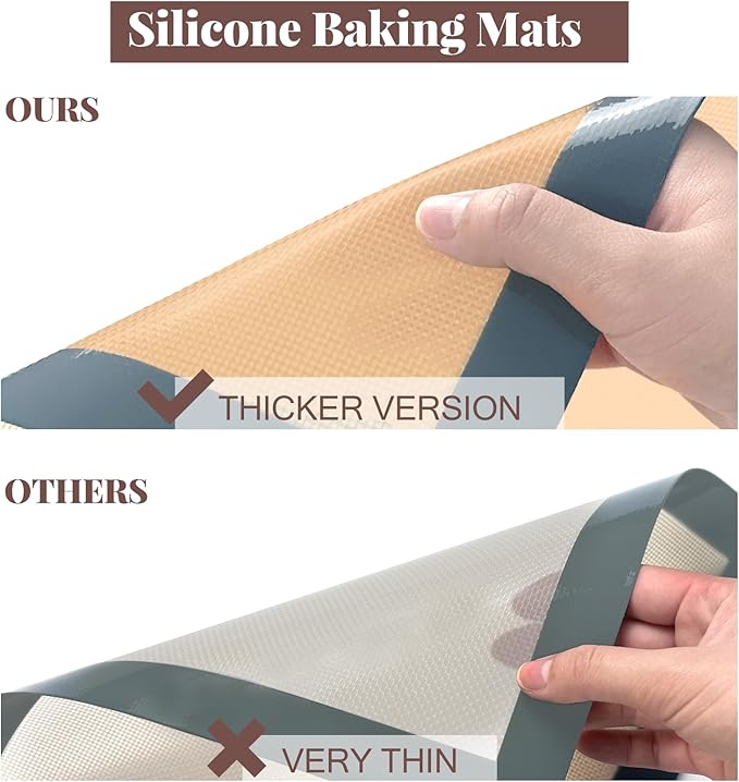 Macaron Silicone Baking Mat, 3 Pack Reusable Baking Mat, Non-Stick, Food Safe Silicone Cookies Sheets for Baking