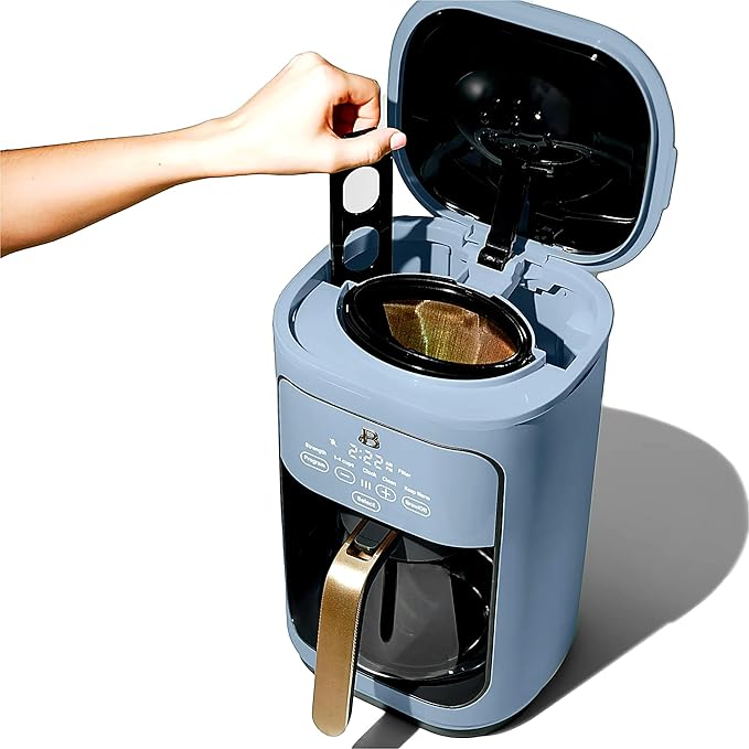 Beautiful Large Capacity 14-Cup Programmable Coffee Maker with 1-4 Cup Mode & Charcoal Filter by Beautiful (Cornflower Blue)