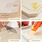 Large Cutting Boards Double Sided, 16.3'' x 12.5'' 304 Stainless Steel Cutting Board for Kitchen, Food-Grade Wheat Straw PP Large Chopping Board, Chopping Boards for Kitchen