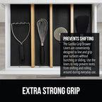 GORILLA GRIP powerGRIP Drawer Shelf and Cabinet Liner, Thick Strong Hold, Non-Adhesive Liners Protect Kitchen Cabinets and Cupboard, Bathroom Drawers, Easy Install, Breathable Mat, 17.5" x10', Black