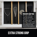 GORILLA GRIP powerGRIP Drawer Shelf and Cabinet Liner, Thick Strong Hold, Non-Adhesive Liners Protect Kitchen Cabinets and Cupboard, Bathroom Drawers, Easy Install, Breathable Mat, 17.5" x30', Black