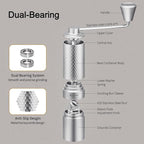Manual Coffee Grinder, Hand Coffee Grinder, Metal Body and Magnetic Handle,Five star Stainless Steel Conical Burr Portable Coffee Grinders for Home Use