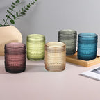 12 Pcs Golden Hobnail Beaded Drinking Glasses, 12 oz Vintage Glassware Set Romantic Water Glasses Tumbler, Water Cups, Clear Embossed Glassware Set for Beer, Juice, Cocktail, Soda, Beverages Amber