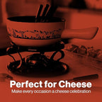 Swissmar Heidi Cheese Fondue Set - 2.8 QT / 2.65 L - Ceramic Fondue Pot with Rechaud, Fondue Burner, 6 Forks & Recipe Card - Ideal for Melting Cheese, Chocolate & Caramel - White