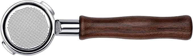 Normcore 58mm Naked Portafilter for Gaggia Classic Pro, Gaggia Carezza, Gaggia Cubika Plus Espresso Machines, Bottomless Portafilter with 18g Basket, Genuine American Walnut Handle
