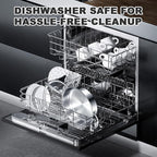 EWFEN 12 Inch Tri-Ply Stainless Steel Frying Pan, 5-Quart Deep Saute Pan with lids, PFOA&PTFE Free Skillet, Induction Cooking Pan, Dishwasher&Oven Safe,Works on All Cooktops