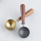 Easyworkz Retro Stainless Steel Coffee Spoon With Black Walnut Handle,10g - Measuring Spoon (Brushed gold)