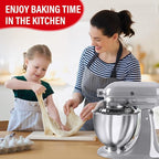 Pouring Shield for KitchenAid Tilt Head 4.5-5 QT (for Stainless Steel Bowls Only), for Kitchen aid Accessories and Attachments, Fully Enclosed Foldable Lid Mixer Bowl Cover, Not For Bowl Lift (Gray)