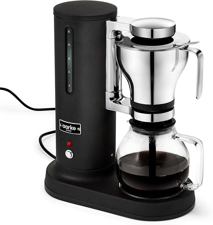 aarke Coffee Maker - Electric 10 Cup / 42 fl oz Drip Brewer with Automatic Drip-Stop, Glass Carafe, Brews Full Pot in Under 6 Minutes, SCA certified, Matte Black