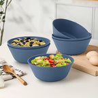 Homienly Wheat Straw Bowls - 36 Oz Soup Bowl Set 6 Unbreakable Dinnerware, Microwave and Dishwasher Safe Bowls, Alternative to Plastic Bowl Reusable, Bowls for Kitchen, Soup, Dinner, Pho(Navy Blue)