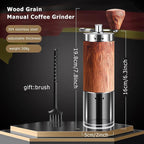 Manual Coffee Grinder, Stainless Steel Body Coffee Bean Grinder, Adjustable Ceramic Conical Mill,Foldable Handle Portable Coffee Grinders