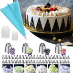 390PCS Cake Decorating Supplies Kit – 3 Packs Springform Cake Pans Cake Rotating Turntable, Baking Tools Set with 48 Numbered Piping Icing Tips 4 Russian Nozzles 9 Fondant Tools for Beginners