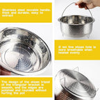 Stainless Steel Steamer Basket with Handle Rice Cooker Steaming Basket Metal Steamer Insert Steaming Rack for Rice Cooker Warmer Kitchen Cookware Silver（20cm）